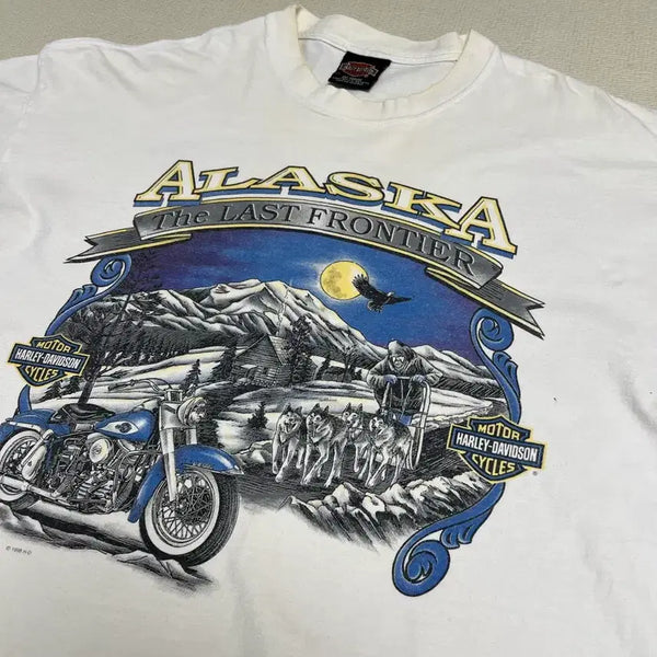 [BUNJANG] 1998 Harley-Davidson Alaska Printing T-Shirt XL / 98s 빈티지 할리데이비슨 알래스카프린팅 티셔츠 XL