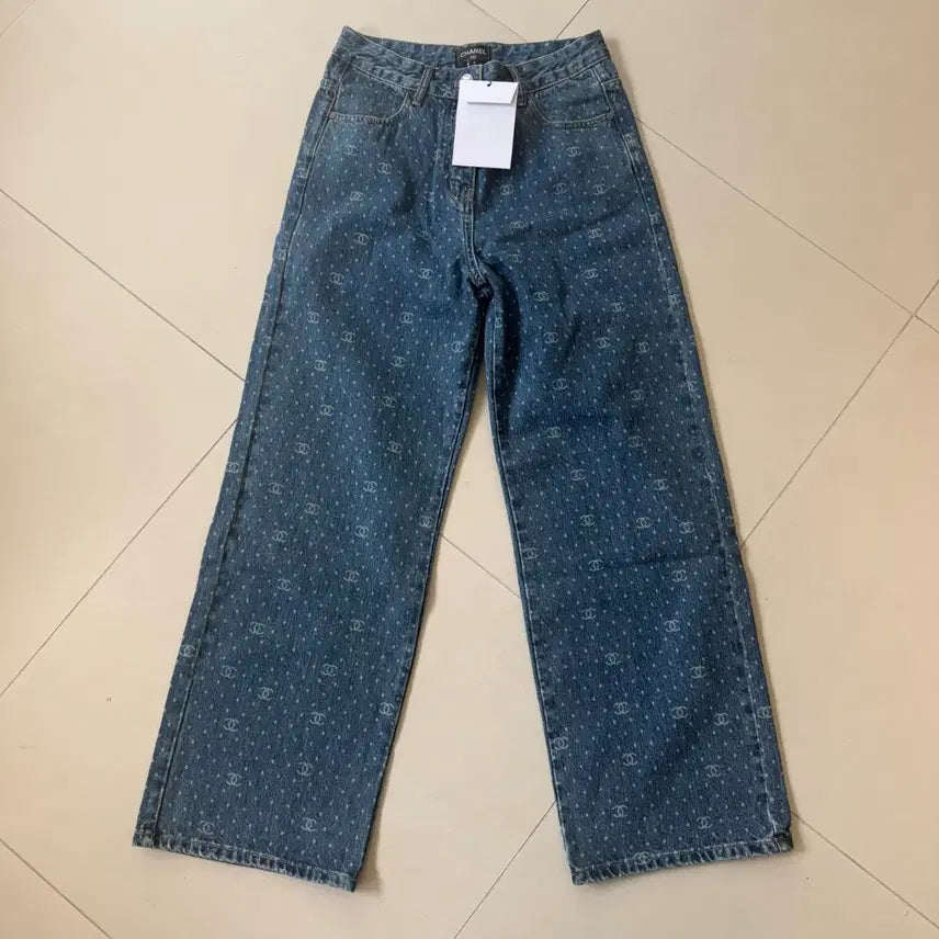 [BUNJANG] Imported Clothing Logo Pattern Denim Pants / 수입의류) 로고 패턴 데님 팬츠