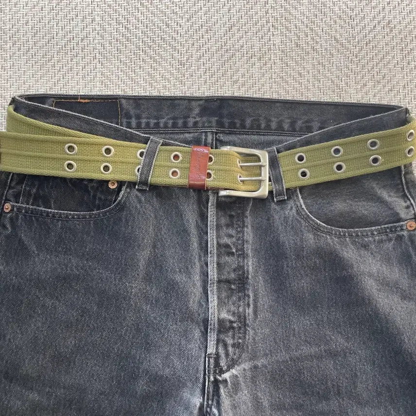 [BUNJANG] Vintage Wrangler Double Eyelet Canvas Web Belt / 빈티지 Wrangler 더블 아일렛 캔버스 웹벨트