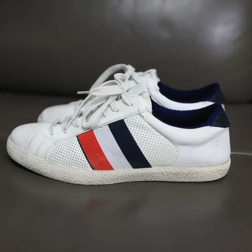 [BUNJANG] Moncler White Leather Sneakers / 몽클레어 화이트 스니커즈 하나유
