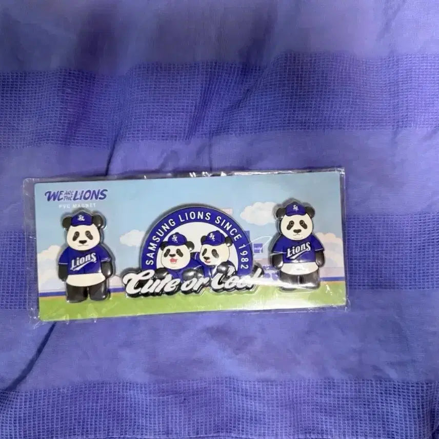 [BUNJANG] Samsung Lions Panda Magnet Set (3 Types) / 삼성 라이온즈 팬더 3동  마그넷  세트  바오패밀리 에버랜드