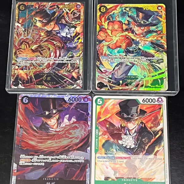 [BUNJANG] One Piece Sabo SEC Cards (2 pcs) - 2nd Anniversary Promo / SR 4 Types Bundle Set / 원피스 '사보' SEC카드 2매/2주년프로모/SR 4종 일괄판매합니다^^