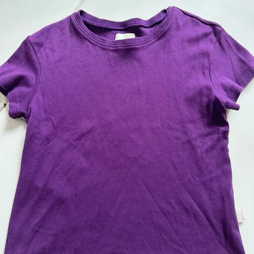 [BUNJANG] Ribbon Light Bare T-Shirt Purple / 리본빛 bare티셔츠 퍼플