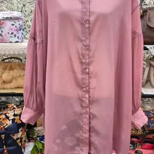 [BUNJANG] INGNI Rouge Fit Long Blouse (One Size Fits Most) / INGNI 잉그 루즈핏 롱블라우스 55 66 77 프리사이즈 (99까지