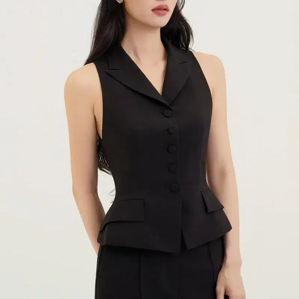 [BUNJANG] Avouavou Taylor Flare Vest Black / 아보아보(avouavou) 테일러 플레어 베스트 블랙
