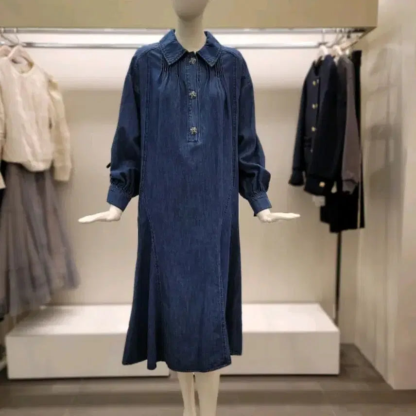 [BUNJANG] Ozsece Denim Ribbon Dress / 오즈세컨 데님 리본 원피스