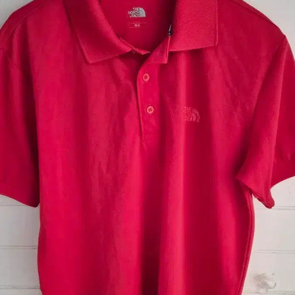 [BUNJANG] The North Face Men's Short Sleeve Polo Shirt - Red / 더노스페이스 남성 반팔 카라티 레드