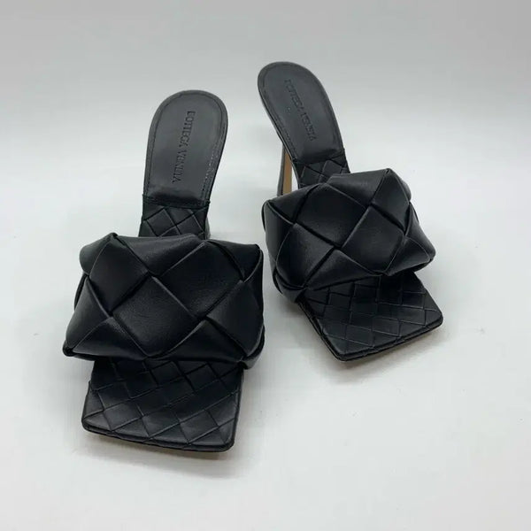 [BUNJANG] Bottega Veneta Lido Mule Sandals Heels Black Size 38 / 267000826 보테가베네타 리도 뮬 샌들 힐 블랙 38사이즈