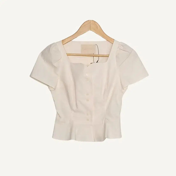 [BUNJANG] Flowoom Summer Lodge Blouse Cream / FLOWOOM 플로움 서머 로지 블라우스 크림 XS_A353