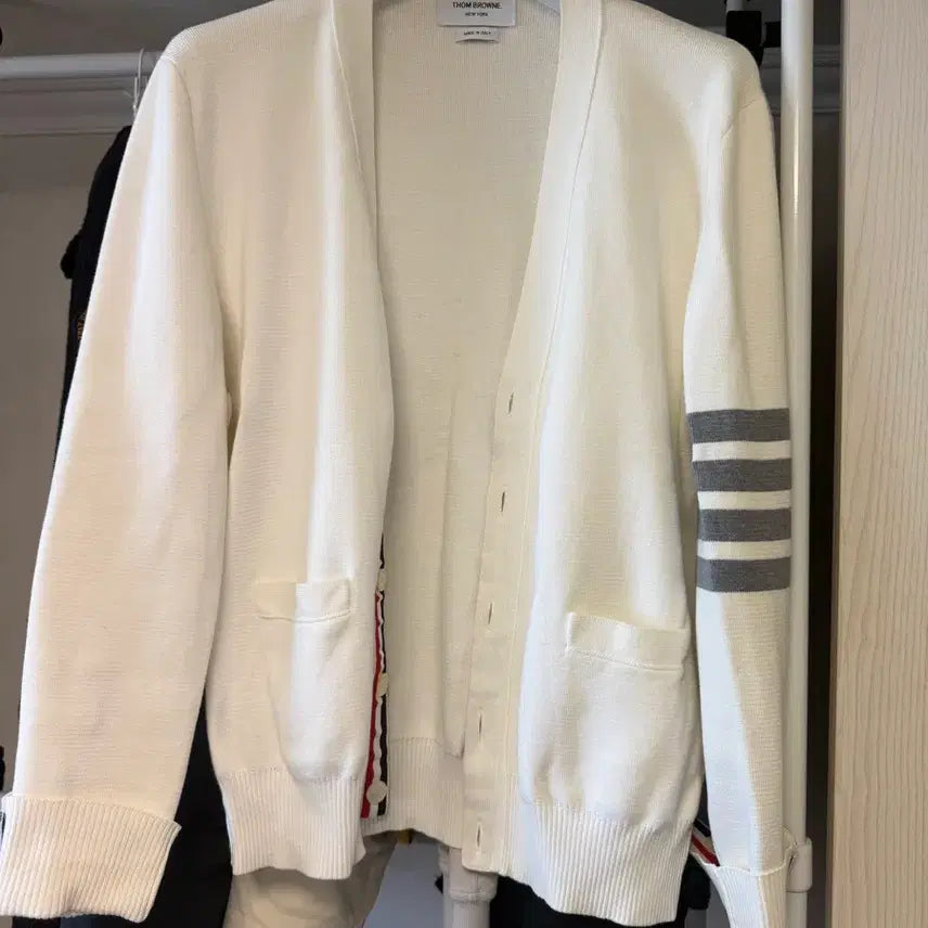 [BUNJANG] Thom Browne Milano Stitch Cardigan White / (4) 톰브라운 밀라노 스티치 화이트