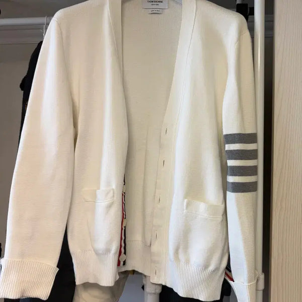 [BUNJANG] Thom Browne Milano Stitch Cardigan White / (4) 톰브라운 밀라노 스티치 화이트