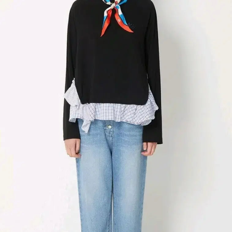 [BUNJANG] Lucky Chouette Long Sleeve T-Shirt / 럭키슈에뜨 긴팔 티셔츠
