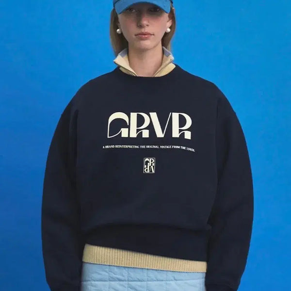 [BUNJANG] Grove Store Sweatshirt Navy / 그로브 스토어 맨투맨 네이비