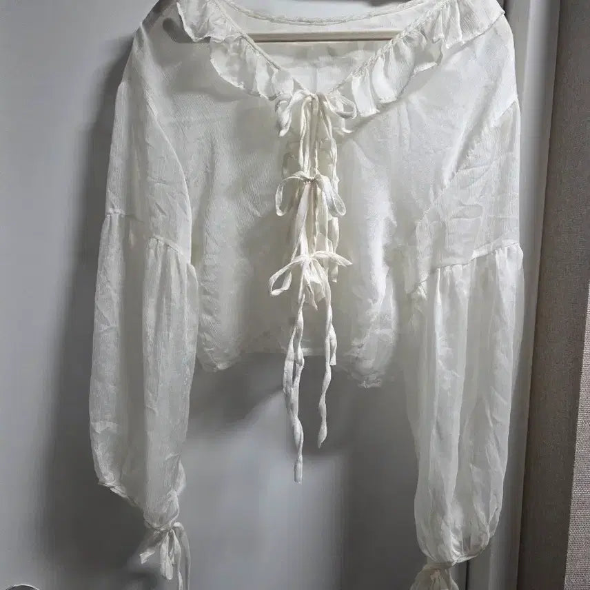 [BUNJANG] Sheer Frill Cardigan / 시스루 프릴 가디건