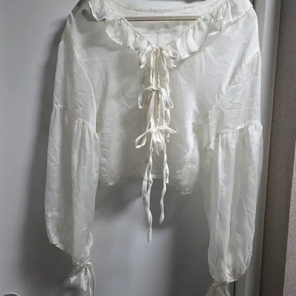 [BUNJANG] Sheer Frill Cardigan / 시스루 프릴 가디건