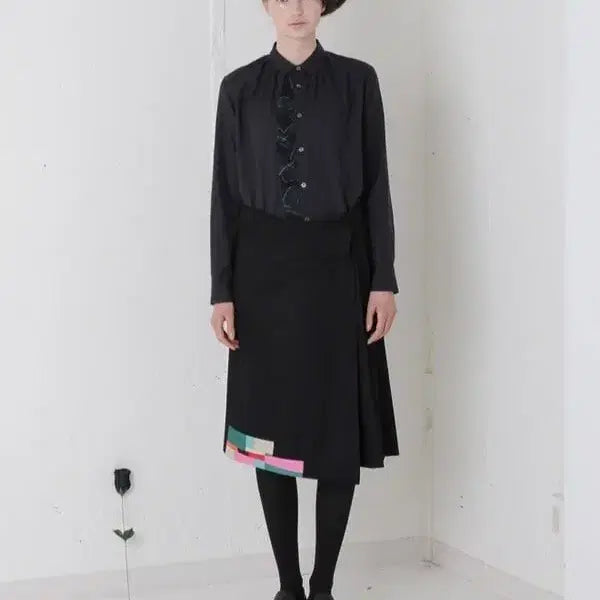 [BUNJANG] Sunao Kuwahara Patchwork Wool Skirt / 수나오쿠와하라 조각보 sk sunao kuwahara