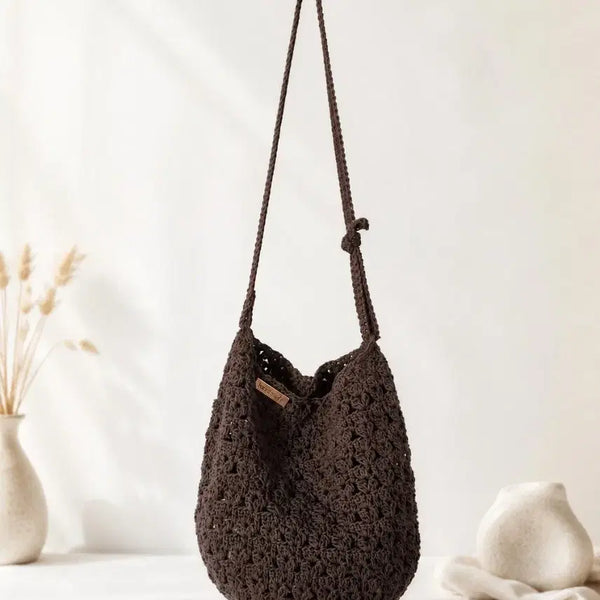 [BUNJANG] Handmade Heart Pattern Knit Shoulder Bag / 핸드메이드 하트무늬 뜨개 가방