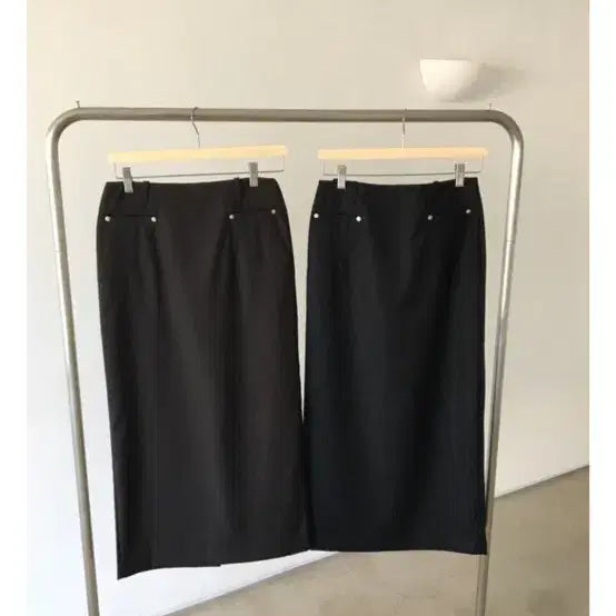 [BUNJANG] High Quality Material Long Skirt Charcoal - M / 새상품)고퀄소재/ 정장 치마 롱스커트 차콜-M