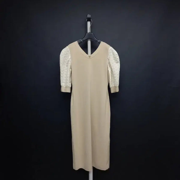 [BUNJANG] MINE Spring Summer Cotton Nylon Knit Maxi Long Dress Beige / 마인 MINE 춘하 니트 맥시 롱 원피스 F 44-66