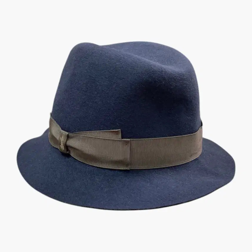 [BUNJANG] Borsalino Blue-Grey 100% Hair Felt Fedora Hat Size 59 / 보르살리노 Borsalino 블루그레이 펠트 페도라 59