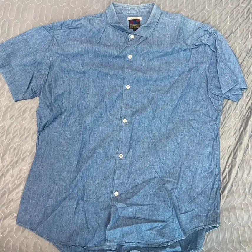 [BUNJANG] Bruna Boynton Chambray Half Shirt Blue / [3][L][100-105] 브루나보인 샴브레이 하프셔츠 블루