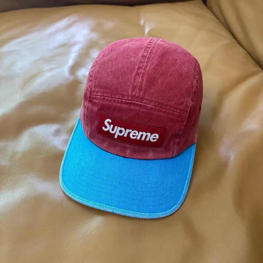 [BUNJANG] Supreme 24SS Pigment Two-Tone Camp Cap Red / 슈프림 캠프캡 모자 박스로고 피그먼트 투톤 레드 24SS