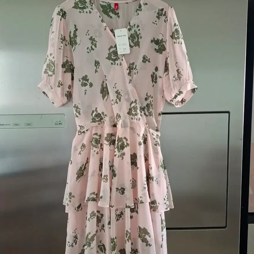[BUNJANG] Floral Ruffle Mini Dress / 여성 원피스 연분홍색 꽃무늬 캉캉 원피스