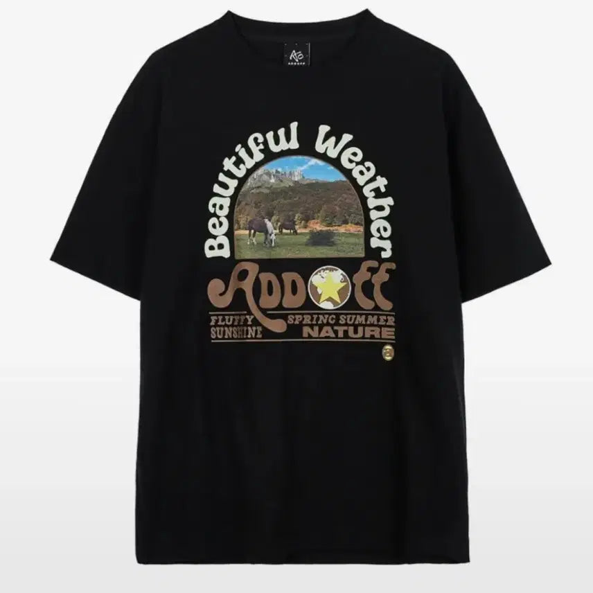 [BUNJANG] ADD OFF Black Short Sleeve T-Shirt / 무신사 애드오프 블랙 반팔 티셔츠