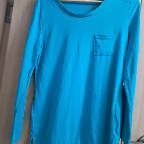 [BUNJANG] Bluminss Round Neck Long Sleeve T-Shirt Blue / 블루민스 라운드넥 긴팔 티셔츠 블루