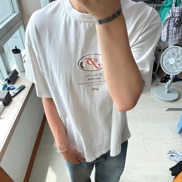 [BUNJANG] Mynameispeter Embroidered Logo Short Sleeve T-Shirt / 마이네임이즈피터 반팔 티셔츠