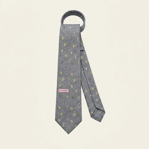 [BUNJANG] Bvlgari x Davide Pizzigoni Seven-Fold Tie (Clown Pattern) / 정품/최고급 불가리 x 다비데 피치고니 세븐폴드 넥타이 (광대패턴)