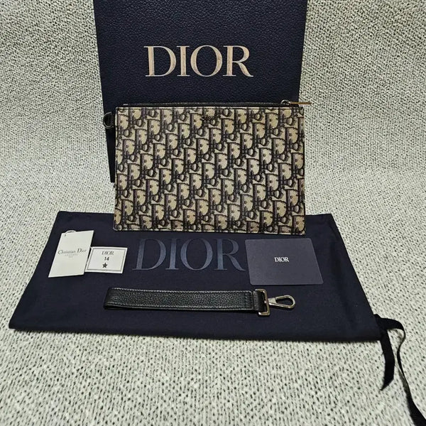 [BUNJANG] Dior Oblique Jacquard Pouch A5 Clutch / [정품] 디올 오블리크 자카드 파우치 A5 클러치