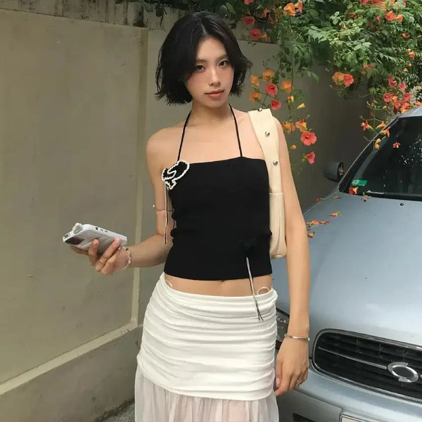 [BUNJANG] Junjun Crochet Knit Tube Top Black / 새상품) 기준 Crochet Knit Tube Top Black