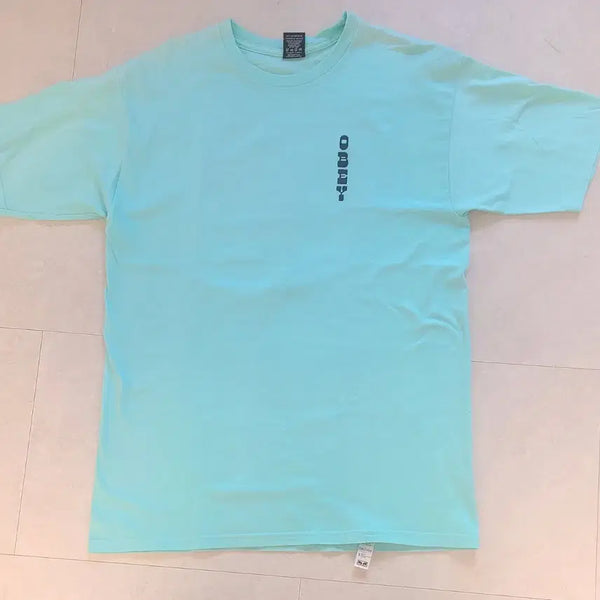 [BUNJANG] Obey Short Sleeve T-Shirt Mint / 오베이 반팔 티셔츠 민트 하늘색