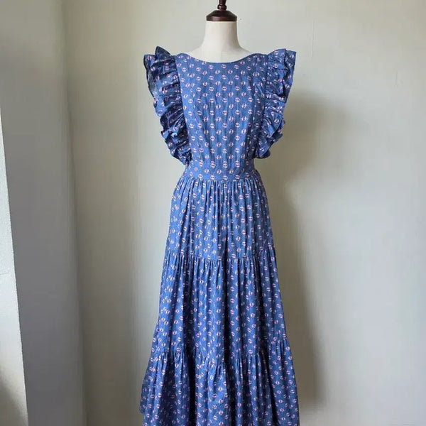 [BUNJANG] Flamingo Frill Long Dress / 세일)플라밍고 프릴 롱 원피스