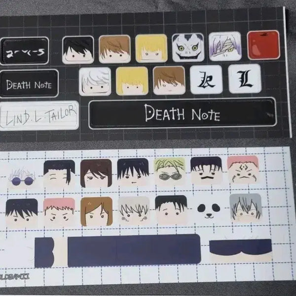 [BUNJANG] Jujutsu Kaisen Death Note Keyboard Sticker Set / 밤삼향님 주술회전 데스노트 키보드 스티커