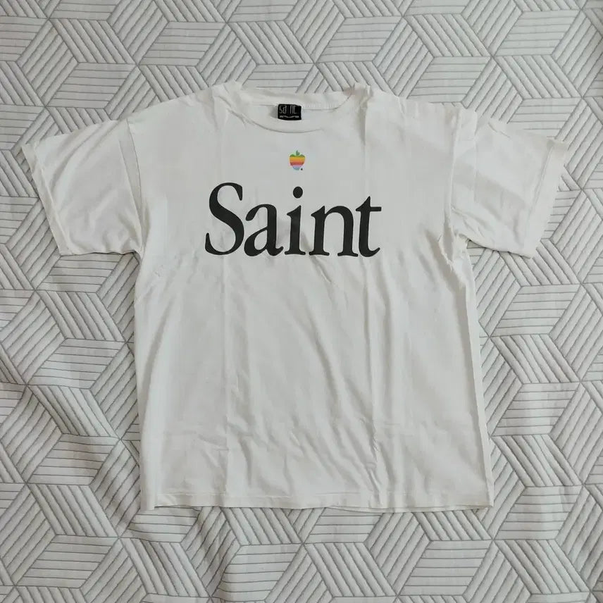 [BUNJANG] Saint Michael Apple White Short-Sleeve T-Shirt XL / (XL) 세인트미카엘 애플 화이트 반팔 티셔츠