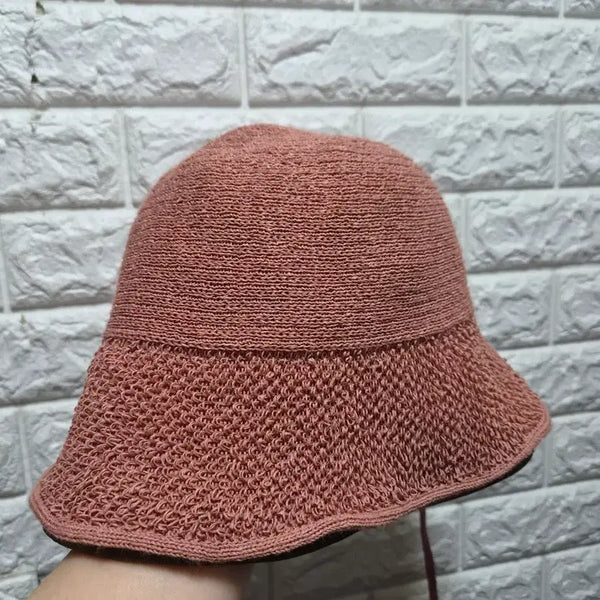[BUNJANG] Knit Bucket Hat Indigo Pink / 니트 벙거지 모자 인디 핑크