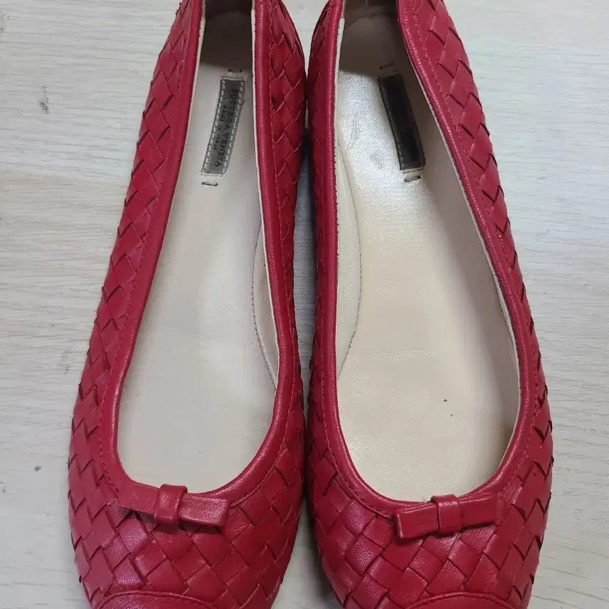 [BUNJANG] Bottega Veneta Woven Ballet Flats Red Size 37 / 보테가 베네타 위빙 플랫슈즈 레드 37