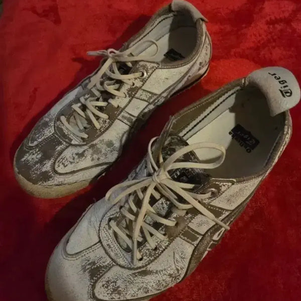 [BUNJANG] Onitsuka Tiger Sneakers White Brown 235mm / 오니츠카타이거 스니커즈 화이트 브라운  235사이즈 상태좋아요