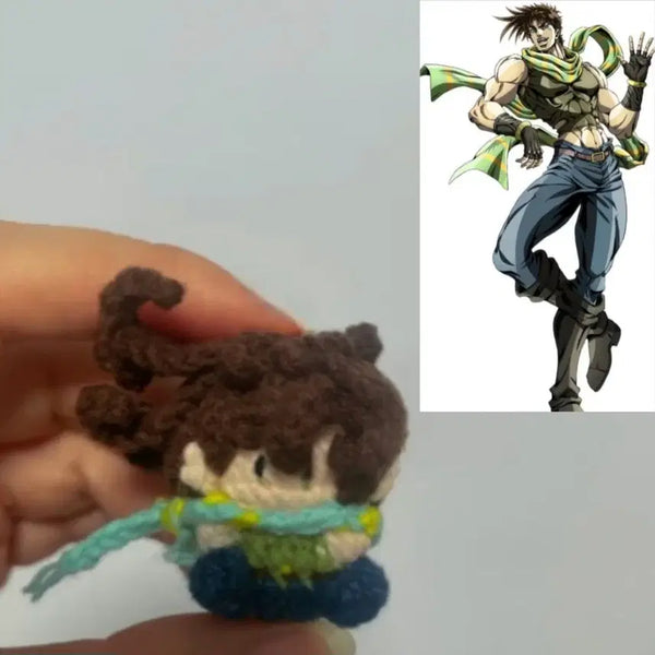 [BUNJANG] JoJo's Bizarre Adventure Joseph Joestar Handmade Knitted Keychain / #애니#만화#죠죠의 기묘한 모험# 죠셉 죠스타# 손뜨개키링
