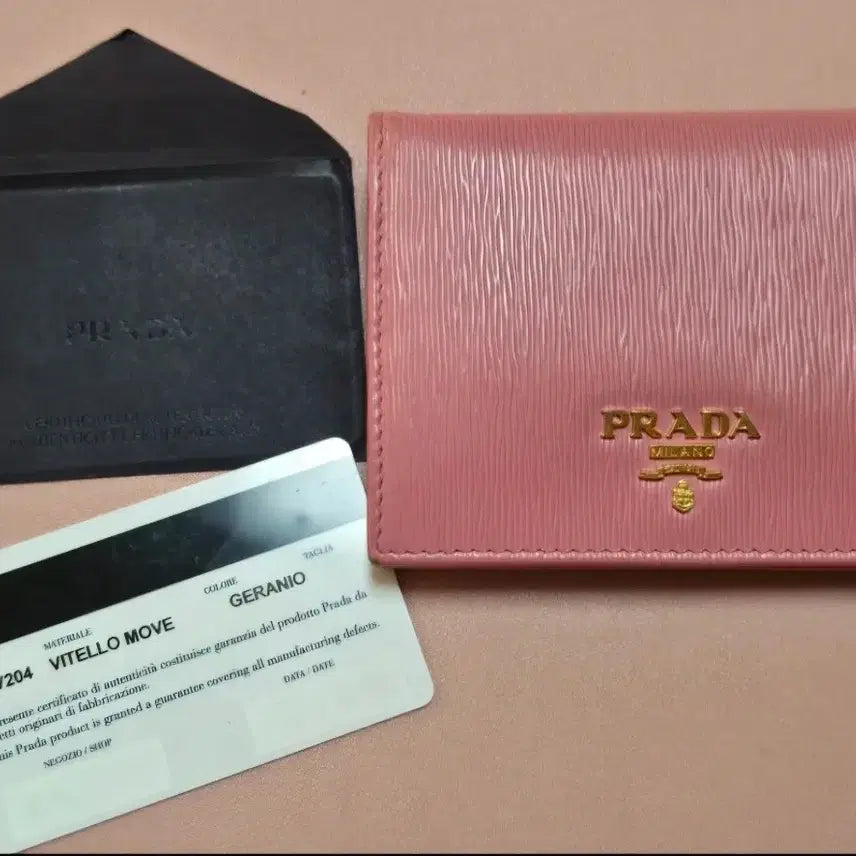[BUNJANG] Prada Vitello Move Bi-fold Wallet Pink / 정품 프라다 비텔로 무브 반지갑 핑크
