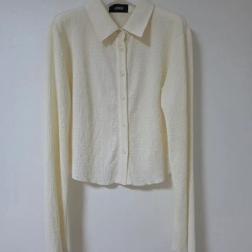 [BUNJANG] CIDER Yoona Ivory Cropped Shirt - Size L / 샵 CIDER 윤아 크롭 셔츠 L