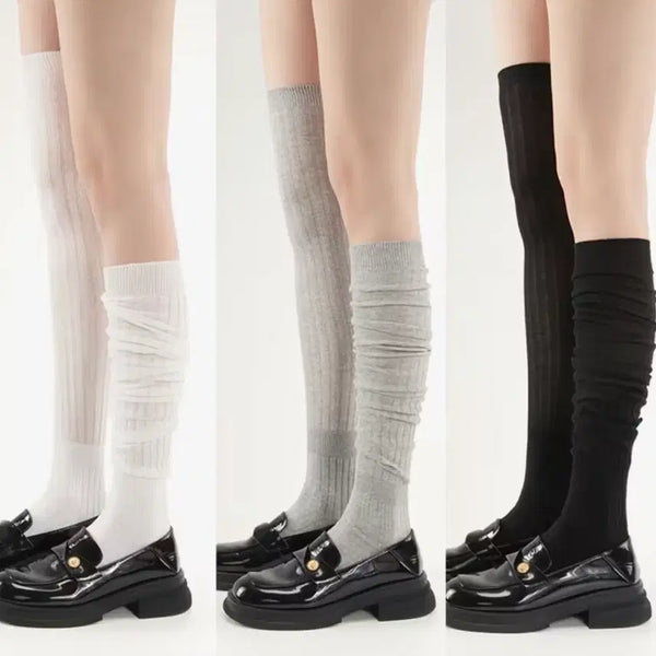 [BUNJANG] Over the Knee Socks White / 오버삭스 양말