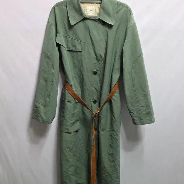 [BUNJANG] KUHO Belted Khaki Trench Coat / 구호 KUHO 벨트 카키 트렌치 코트