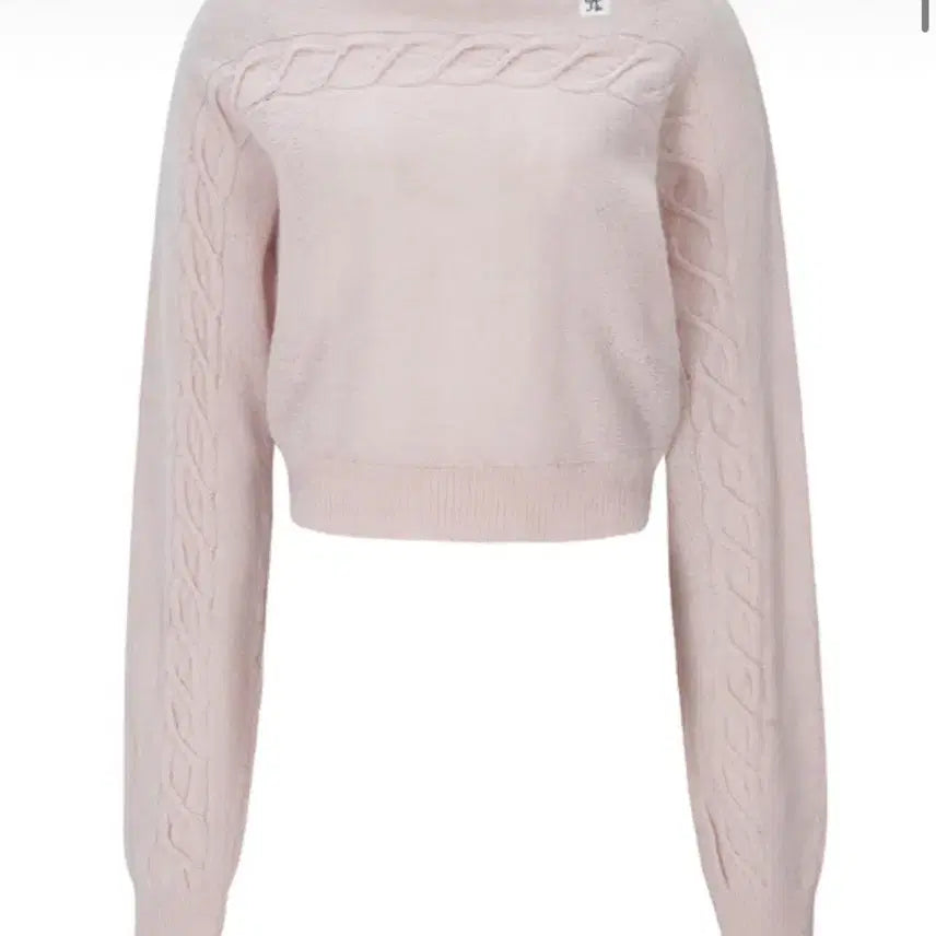 [BUNJANG] Veliare Cable Boatneck Knit Pink / 벨리아르 케이블 보트넥 니트 핑크