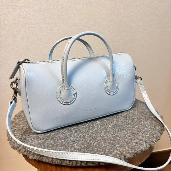 [BUNJANG] Muzigae Mansion Small Boston Bag Sky Blue / 마지셔우드 스몰 보스턴백