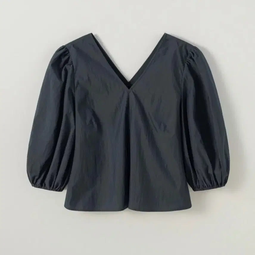 [BUNJANG] SIERRA CELINA Cotton Blouse (Navy, Mauve Lavender) / 새상품) 시에 르 셀리나 코튼 블라우스(네이비, 모브 라벤더)