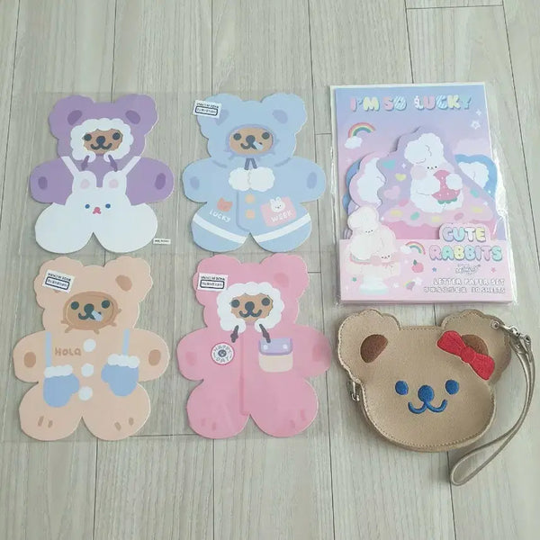 [BUNJANG] Milkjoy Stationery Set: Postcards, Letter Paper, and Coin Pouch / 밀크조이 편지지,엽서,동전지갑