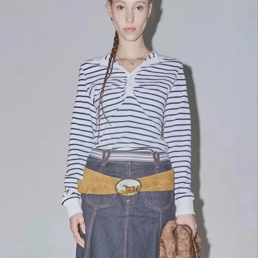 [BUNJANG] Sculptor Shirring Tennis Shirt (M) / 스컬프터 셔링 테니스 셔츠 m